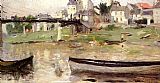 Berthe Morisot Famous Paintings - Boats on the Seine